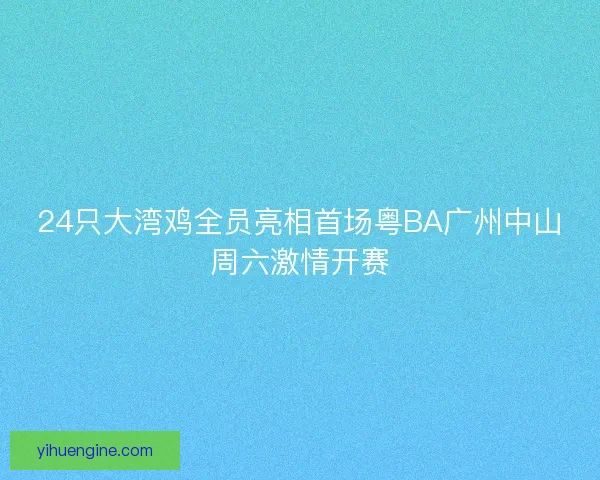 24只大湾鸡全员亮相首场粤BA广州中山周六激情开赛